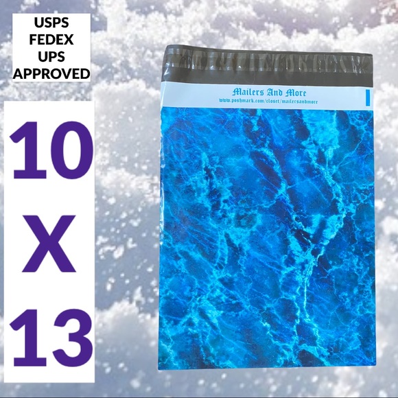 25 10X13  Poly Mailers Blue Ice Water Marble Shipping Envelopes PRICE IS FIRM - Picture 9 of 9